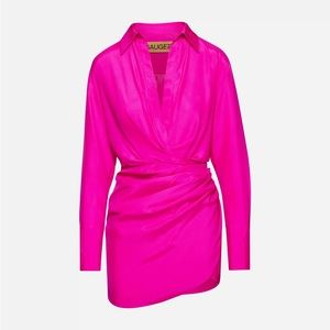 Gauge81
Naha Wrap-Effect Silk Mini Dress size large